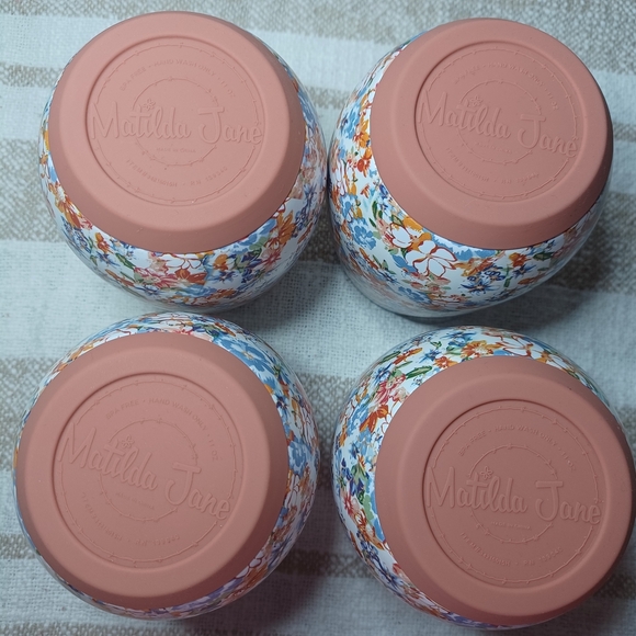 Matilda Jane Travel Tumblers Cups Wine insulated 11 oz Floral Set of 4 MJ - Picture 2 of 6